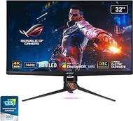 ASUS ROG Swift 32” 4K HDR Gaming Monitor - 144Hz DSC, UHD (3840 x 2160) PC Monitor, Mini-LED IPS with G-SYNC Ultimate, Local Dimming, Ideal for Desktop and Computer Monitor Black - - PG32UQX