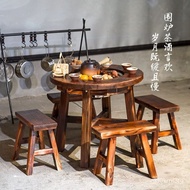 ST-⚓New Courtyard Bbq Table Outdoor Balcony Stove Tea Table and Chair Villa Garden Barbecue Oven Outdoor Grill SDTB