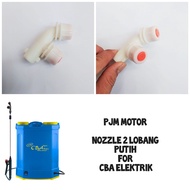 2H Nozzle Nozel Nojel Cabang 2 Putih Spuyer Sprayer Semprot Hama Elektrik Cba 12 V Baterai aki 2 mat