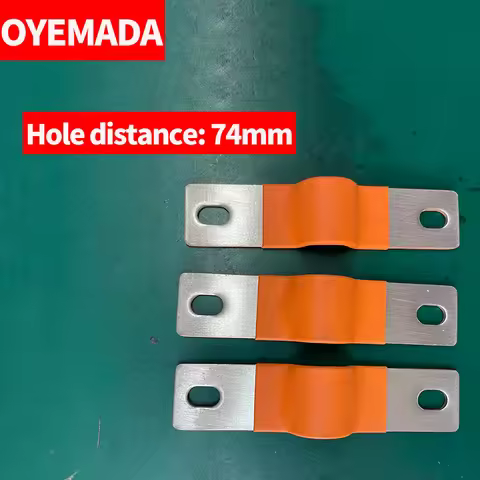 Copper Busbar 300A M6 Flexible Bus bar with Isolation Battery Connector Band Hole distance 74mm For 