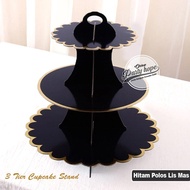 Black Cake Stand Gold ListPOLOS 3 Tier Cupcake Stand Plain Cupcake Stand/