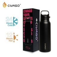 CIVAGO（20oz/600ml）Vacuum Insulated Stainless Steel Sports Bottle Large Capacity Ice Retaining Thermo