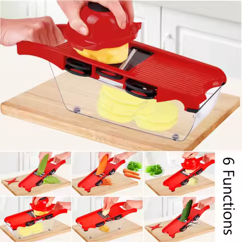 HILIFE Vegetable Mandoline Slicer Kitchen Gadget Fruit Cutter Cooking Tool Sets Grater Multi-functio
