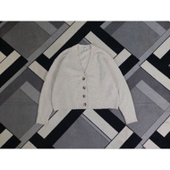 Unicolo Souffle Yarn Broken White Cardigan Size M