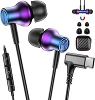 USB C Earbuds Wired Type-C Headphones C Plug 90° Right Angle Earphones for Google Pixel 10 Pro XL 9 