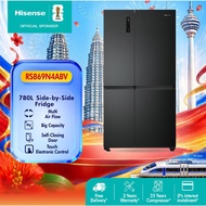 Hisense Side By Side 2 Door Inverter 780L Refrigerator Fridge Black- RS869N4ABV