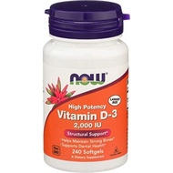 NOW Foods Supplements, Vitamin D-3 2,000 IU High Potency Structural Support 120 / 240 Softgels Now D3 VitD immunity
