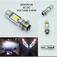 H6 AC 2-SIDED MAIN LED LIGHT DC/ FRONT BULB MODEL M2B UNIVERSAL AUTOMATIC MOTORCYCLE (tss)