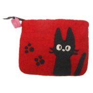 Marushin Pouch Ghibli Kiki's Delivery Service Jiji Approx. 10 x 14cm Jiji and Footprints KLIPPAN Felt 0570100100 【Direct from Japan】