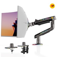 NB Ergonomic Monitor Arm for 32 to 60 inch Flat Ultrawide Curved Computer ScreenHeavy Duty RGB Gamin
