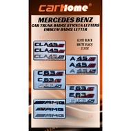 Mercedes-Benz Car Trunk Badge Sticker Letters AMG Logo A45S C63S E63S CLA45S Emblem Badge MATTE GLOS