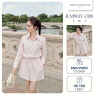 HESTIA - JUMPSUIT CIDI - HESTIA baby pink jumpsuit without silver bow brooch