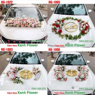 Silk Flowers For Wedding Cars, Fake Flowers Car Decoration Flowers - Wedding Flowers Full Set (Flower Front Car, Back Flower, Door Flower Bow Tie, Roof Bow)