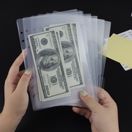 A5/A6/A7 6 Tabs Clear PP Cash Envelopes Dividers Zipperless Loose Leaf 6 Hole Money Envelopes Cash B