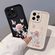3 in1 Pink Rose Case For Oppo Reno 10 10pro 9 9pro1111f 11pro 12 12pro12f Soft Silicone Camera Phone