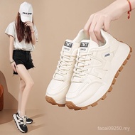 Women's Spring New Sports Shoes 2025春季透气小白鞋女韩版百搭厚底运动休闲跑步老爹鞋女   5/24