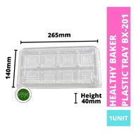 Ready Stock 1PCS BX-201 / Mooncake 8 cavity Plastic Tray with Lock Bakery Disposable Plastic Box -Be