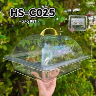 HS C025 Food Tray Dessert Cake Display With Lid Square + 32.5x 26.5cm