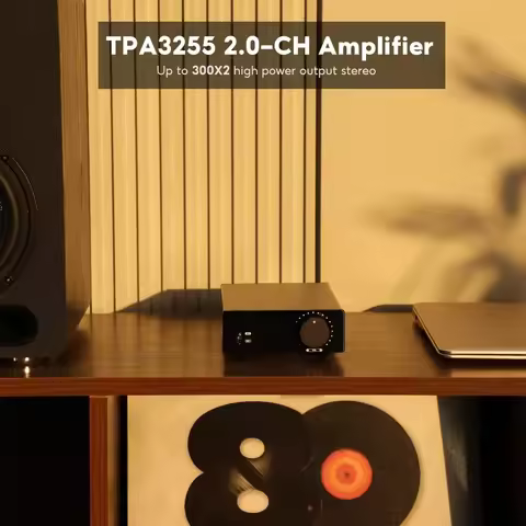 TPA3255 Class D Amplifier 300Wx2 HiFi Mini Stereo Amp with Pre-Out DC32V Power Adapter
