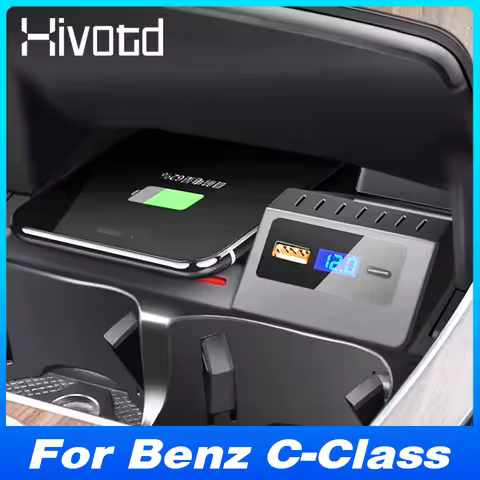 For Mercedes-Benz C-Class W205 GLC C300 W203 C43 C63 AMG 2016-2023 Car Wireless Charger Fast Phone A