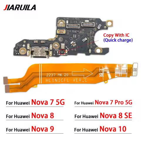 Motherboard FLlex For Huawei Nova 7 Pro 8 Se 9 10 USB Charging Board Charger Port Dock Connector Fle