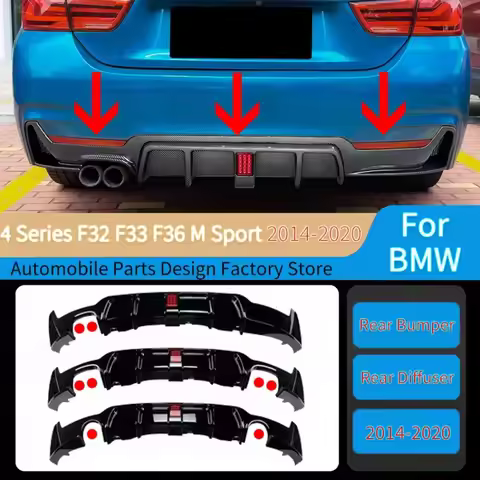 2014 To 2020 for BMW 4 Series F32 F33 F36 M Sport Car Rear Bumper Lip Spoiler Lower Diffuser Splitte