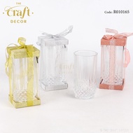 The Craft Decor Glassware With Glitter PVC Ribbon Handle Box | Door Gift | Souvenir | Bekas Kaca | Goodies Wedding Party