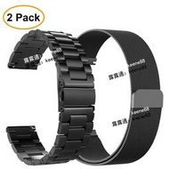 「2個壹賣」適用於三星Galaxy Watch 46mm  Gear S3 Frontier替換錶帶 不鏽鋼鋼帶