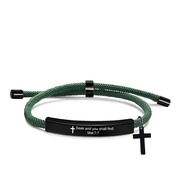 Cross Accessories Lettering < Matthew Gospel > 7 Chapters 7 Sections Stainless Steel Braided Bracele