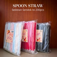 (Wholesale) SpoonStraw Straws (200) Sterile Ice Cream Spoons Halal Hygienic For Dessert Drinks