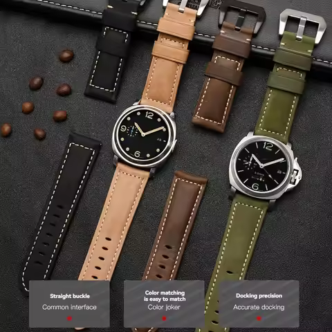 20mm 22mm 24mm 26mm High Quality Genuine Cowhide Leather Nubuck leather Strap Bracelet Belt Watchban