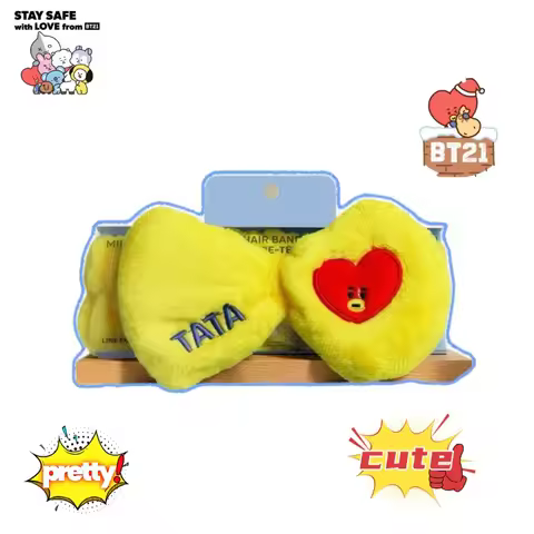 BT21Cooky Tata Koya RJ Shooky Man Chimmy Kawaii Cute Plush Elastic Hairband Face Wash Makeup Headban