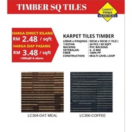 [READY STOCK] PER SQFT / TIMBER SQ CARPET TILES KARPET PEJABAT OFFICE - 24PCS/64.8SQFT