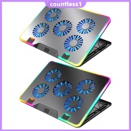 [New] Laptop Cooling Stand Height Adjustable Notebook Cooler 2 USB Ports RGB for 11-17.3in Computer 