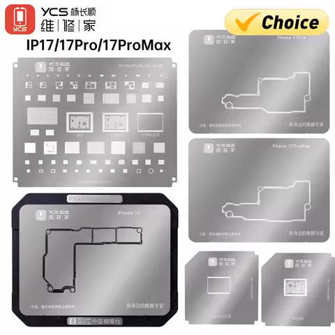 YCS A19 Pro Middle Layer BGA Reballing Stencil Template for iPhone 17 Pro Max Air Front Camera NFC A