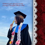 House of Meraya - Flower Sash Graduation | Custom Graduation Ceremony Sash with/ Name Writing Pre-Or