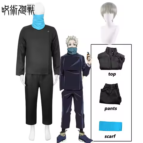 Toge Inumaki Cosplay Anime Jujutsu Kaisen Toge Inumaki Cosplay Costume Wig Scarf School Uniform Hall