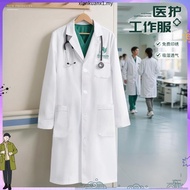 White Coat Male Doctor Work Clothes Customized logo Medical Student Long-Sleeved Lab Nurse Style DX7