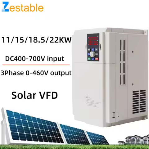 Solar VFD DC250-880V to 3PH 380V 11/15/18.5KW Variable Frequency Drive Converter for Motor Speed Con