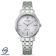 Citizen Eco-Drive EM0890-85A EM0890 White Analog Stainless Steel Solar Ladies Watch