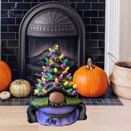 [freneci] Gnome Resin Tree Lighted Halloween Gnome Lighting Ornaments Gnome Halloween Decorations fo