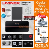 [FREE SHIP] LIVINOX Cooker Hood LCH-ROSEDC-90BL /2150m³/h Suction Power/BLDC Motor With Gas hob / li