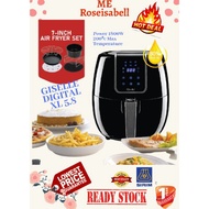🔥HOT DEALS READY STOCK🔥NEW AIR FRYER GISELLE 5.8L DIGITAL WITH TOUCH CONTROL TIMER TEMPERATURE 1800W-BLACK MURAH
