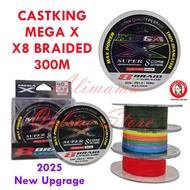 2025 CASTKING 300M MEGA X 8 BRAID UPGRADE X8 FISHING BRAIDED LINE braided fishing line