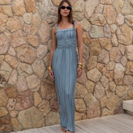 Bianca Pleated Dress ( Sage Blue / Freesize ) | FIDUCIA BANGKOK