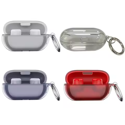 Earbuds Case Cover Shockproof Charging Case Skin Cover Anti-Scratch Clear Case with Keyring for Beat