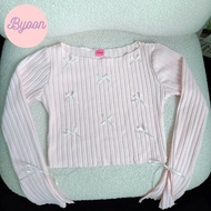 Áo Coquette Tay Dài Xẻ BYOON SAIGON Đính Nơ Dễ Thương A51128