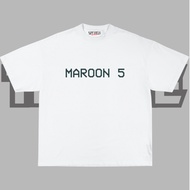 MAROON 5 8 Bit Logo White Oversize T-Shirt | Wash Black | Maroon 5 Aesthetic T-shirt | Men Women Top