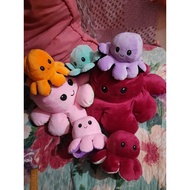 Big Size  30cm & 40cm Homemade Double Sided Soft Plush-Reversible Octopus-Angry Octopus-Flip Octopus
