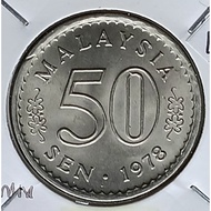 ( Syiling ) 50 Sen 1978 ( UNC  ) Malaysia Parliament House